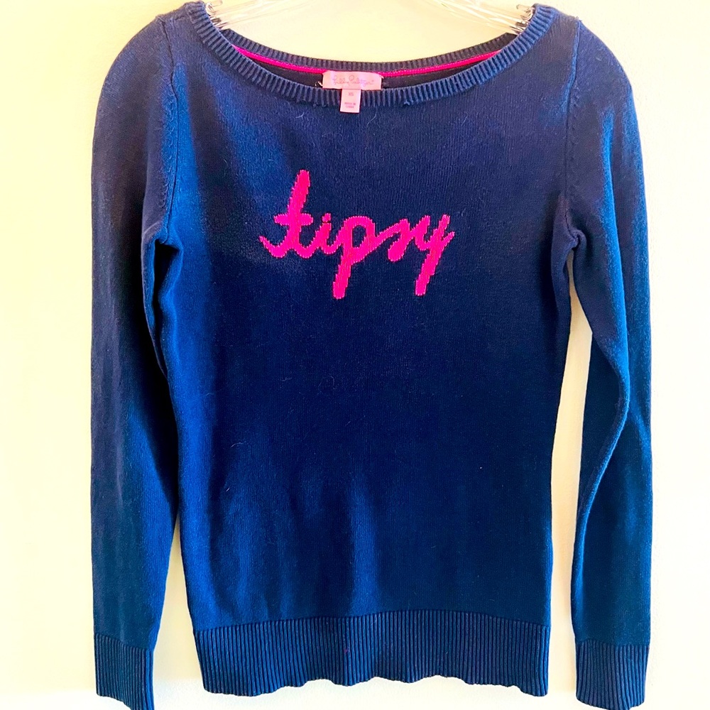 XS Lilly Pulitzer Sweater “TIPSY”. Excellent condition🍷